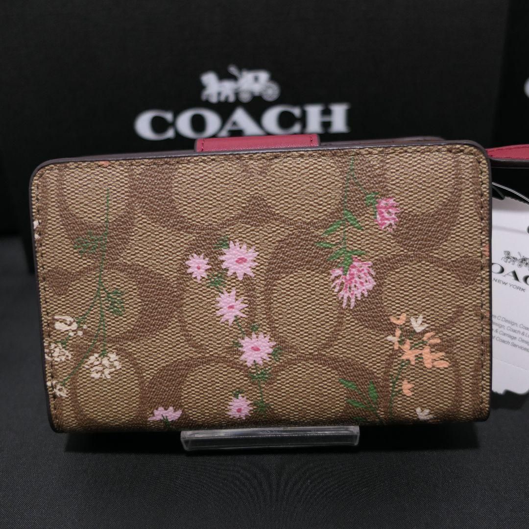 新品 COACH コーチ 折り財布 シグネチャー フラワー 花柄 C8730 - メルカリ