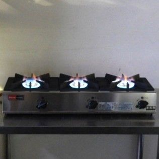 中古】2015年製 リンナイ RSB-306A 3口 LP ガス テーブル 卓上 コンロ 
