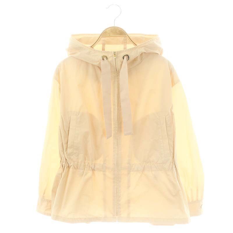 ANAYI 撥水タフタショートブルゾン 34 ベージュ アナイ 撥水タフタショートブルゾン ジャケット フード 34 ベージュ