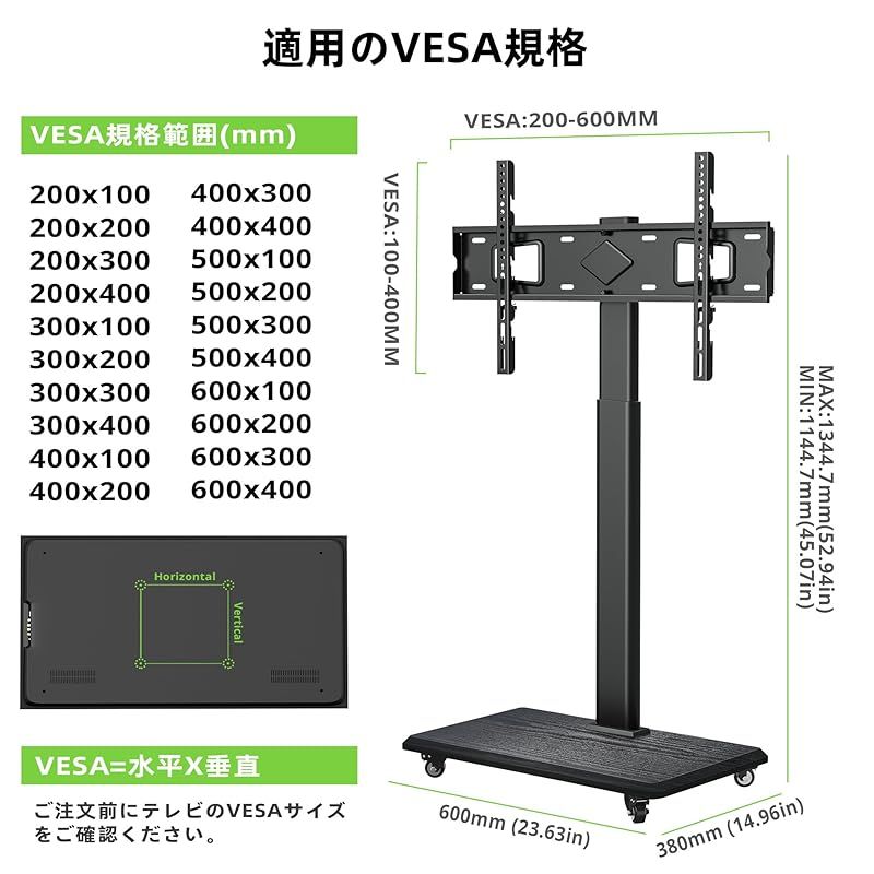 VESA 横200～600mm