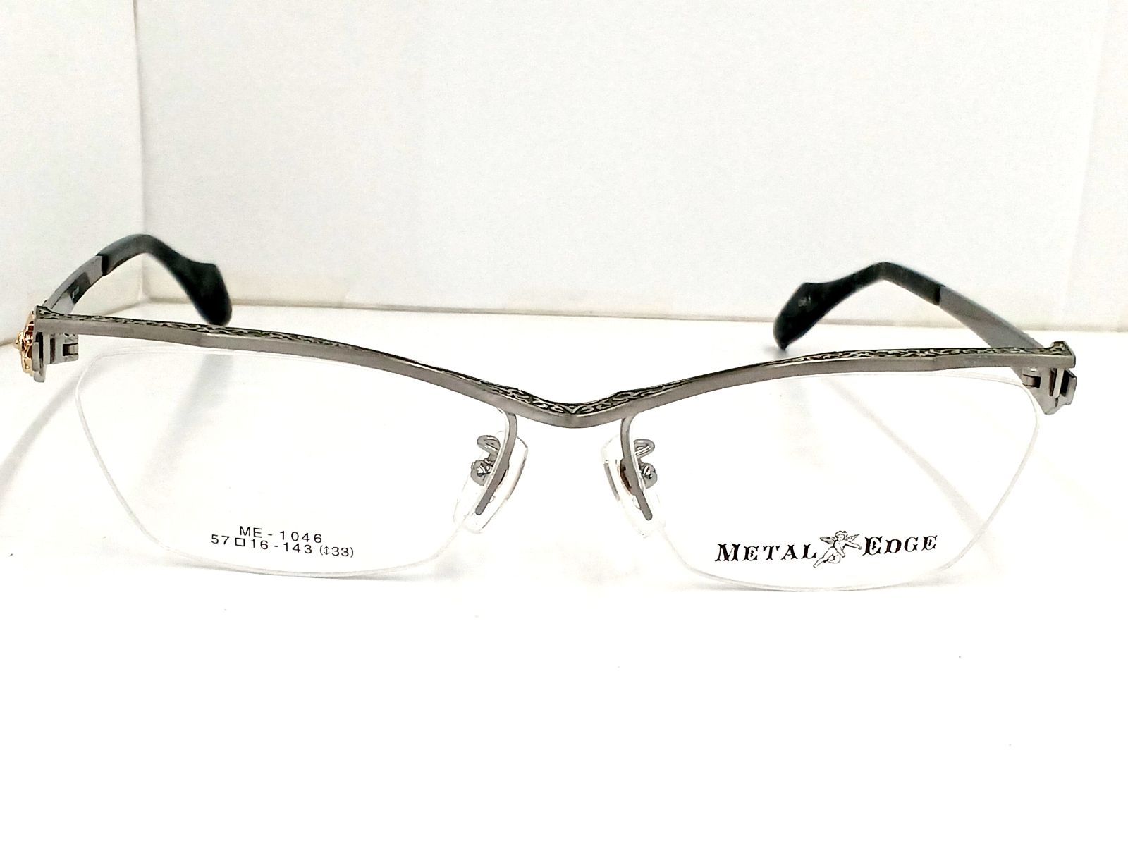 ♥品 メタルエッジ メガネフレーム ME-1046 ナイロ－ル シルバー グレー系