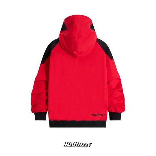 ◆Kakazzy◆フルジップパーカー レッド 送料込 KaKazzy】炎炎ノ消防隊 森羅日下部 フルジップ パーカー 男女