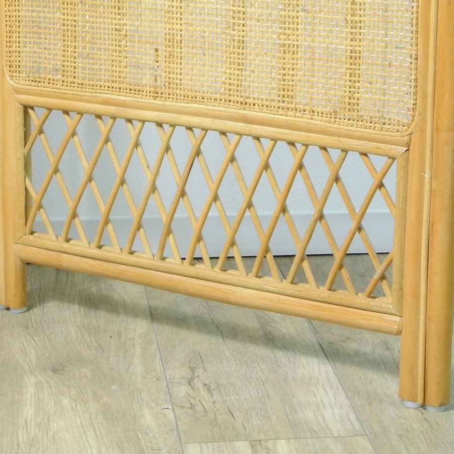 ラタン パーテーション 籐家具 衝立 4連 昭和レトロ アンティーク 高さ137