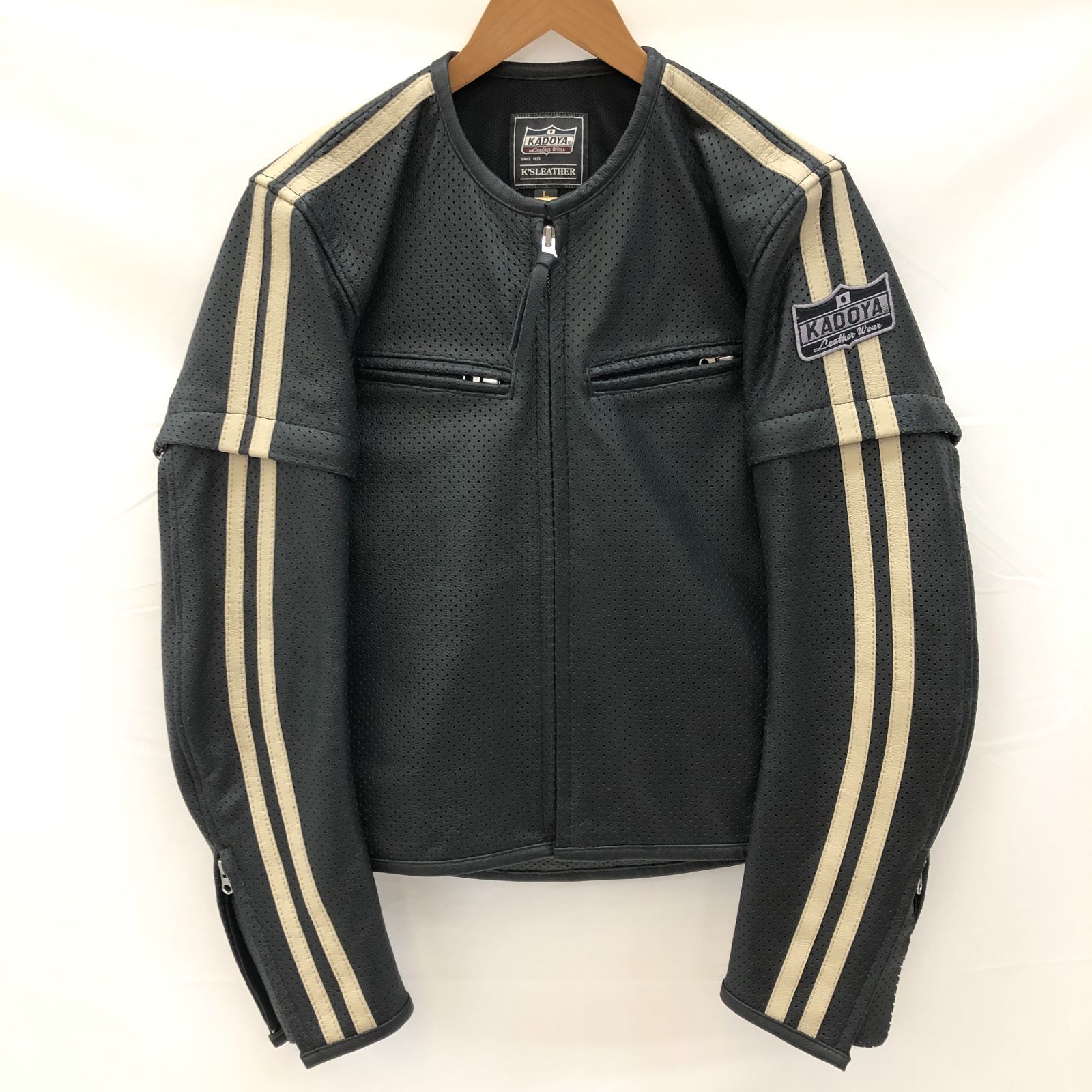 カドヤK'S LEATHER パンチングレザージャケット M 黒 カドヤ K'S