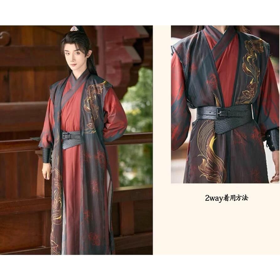 高品質 文化祭 男女兼用 漢服 唐装 大人 中華コスプレ衣装 チャイナ服 5点セット 交差襟 ノースリーブの羽織付 すっきりした 武侠 剣士 中華衣装 ワインレ BJ1003ML03 ハロウィン IMPECCABLEHEALTHCARESERVICES_COM