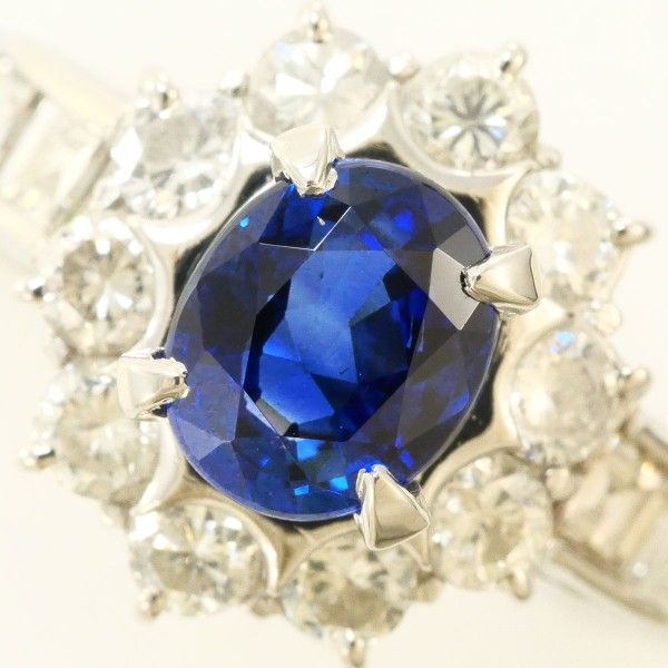 PT900 リング ring 指輪 11号 ロイヤルブルー サファイア 1.04 ダイヤ