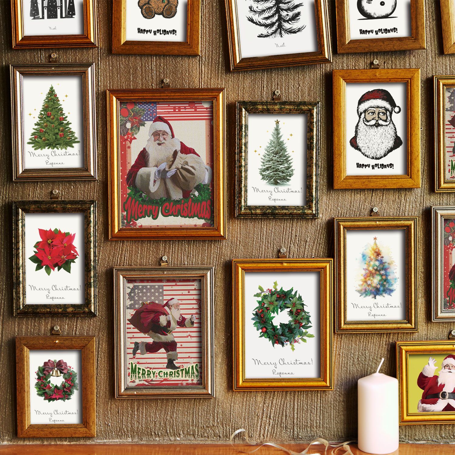 クリスマス 2L アート ポスター モノクロ もみの木 ノエル noel 北欧