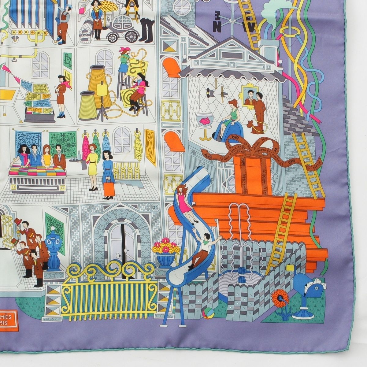 エルメス シルク カレ90 MAISON DES CARRES メゾンデカレ スカーフ  