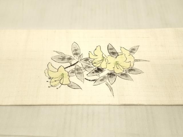 平和屋着物○本加賀友禅作家 奥田勝将 九寸名古屋帯 枝椿菱文 肉色 鬼