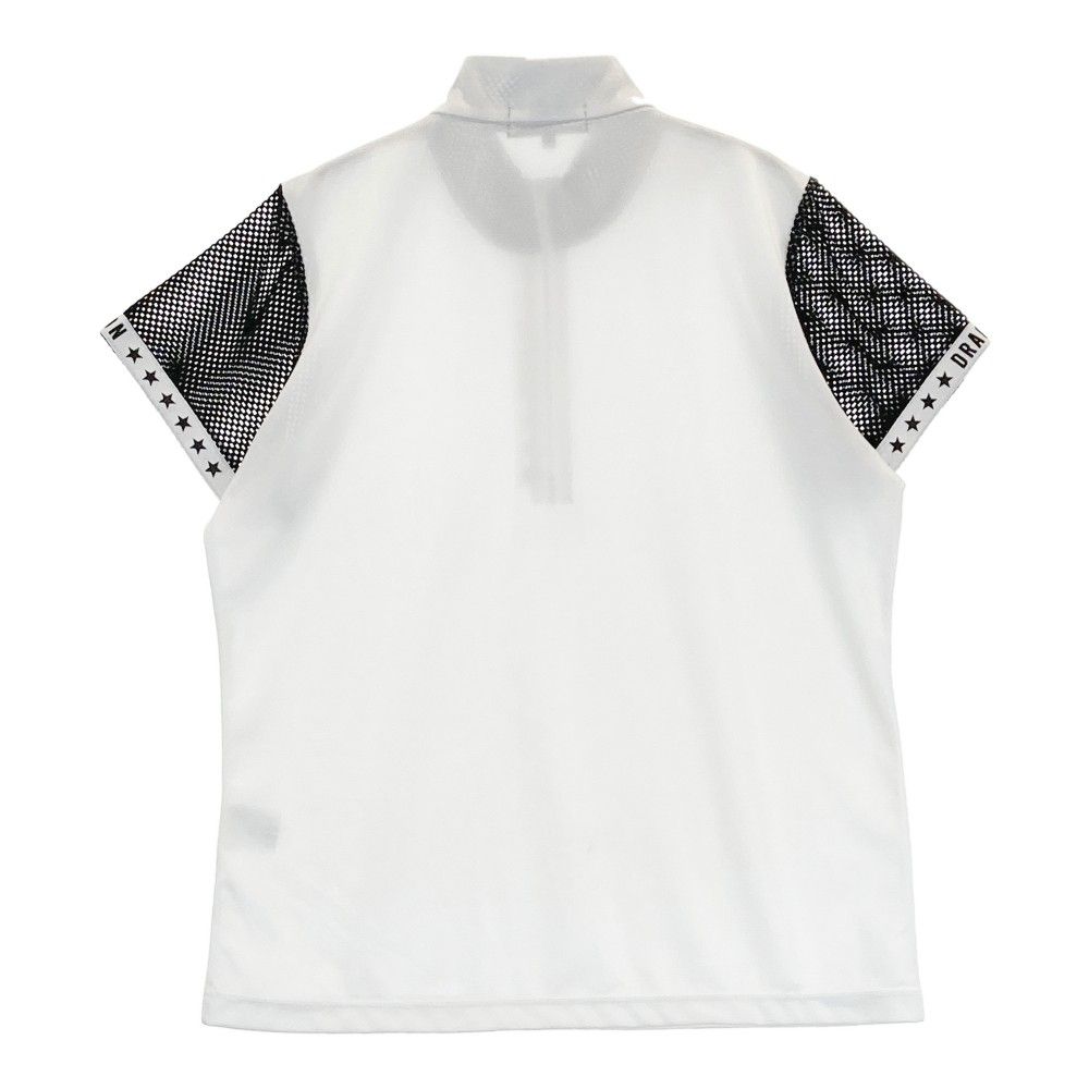 サイズ：3 DANCE WITH DRAGON ダンスウィズドラゴン  半袖ハーフジップTシャツ  ホワイト系 [240101416011] ゴルフウェア レディース ストスト サイズ：3 DANCE WITH DRAGON ダンスウィズドラゴン ハーフ