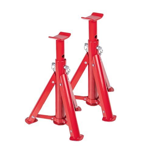 3T 折りたたみ式 BIG RED リジットラック 3t 折りたたみ式 ダブルロック式 ジャッキスタンド 2個セット 高さ調整可能 最低位286mm/最高位401mm スチール製 タイヤ交換 車用 TJ43004
