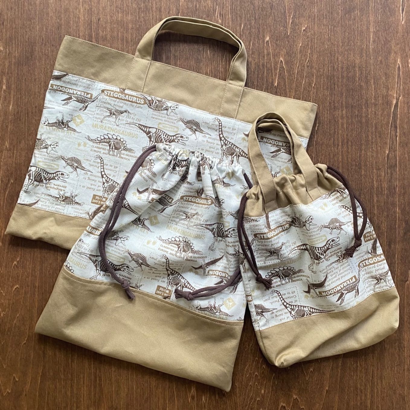 ③恐竜柄☆入園・入学3点セット ⋈*【New】わくわく恐竜柄 レッスン