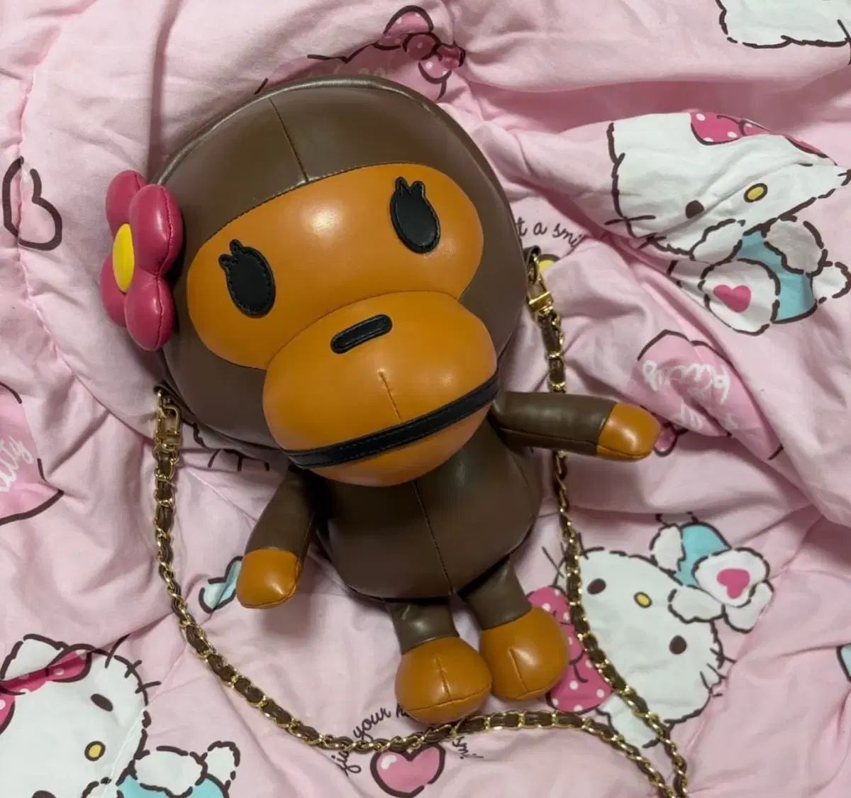 最大 欠陥なし A BATHING APE アベイシングエイプ ベイビーリサ ぬいぐるみ チェーン ショルダーバッグ