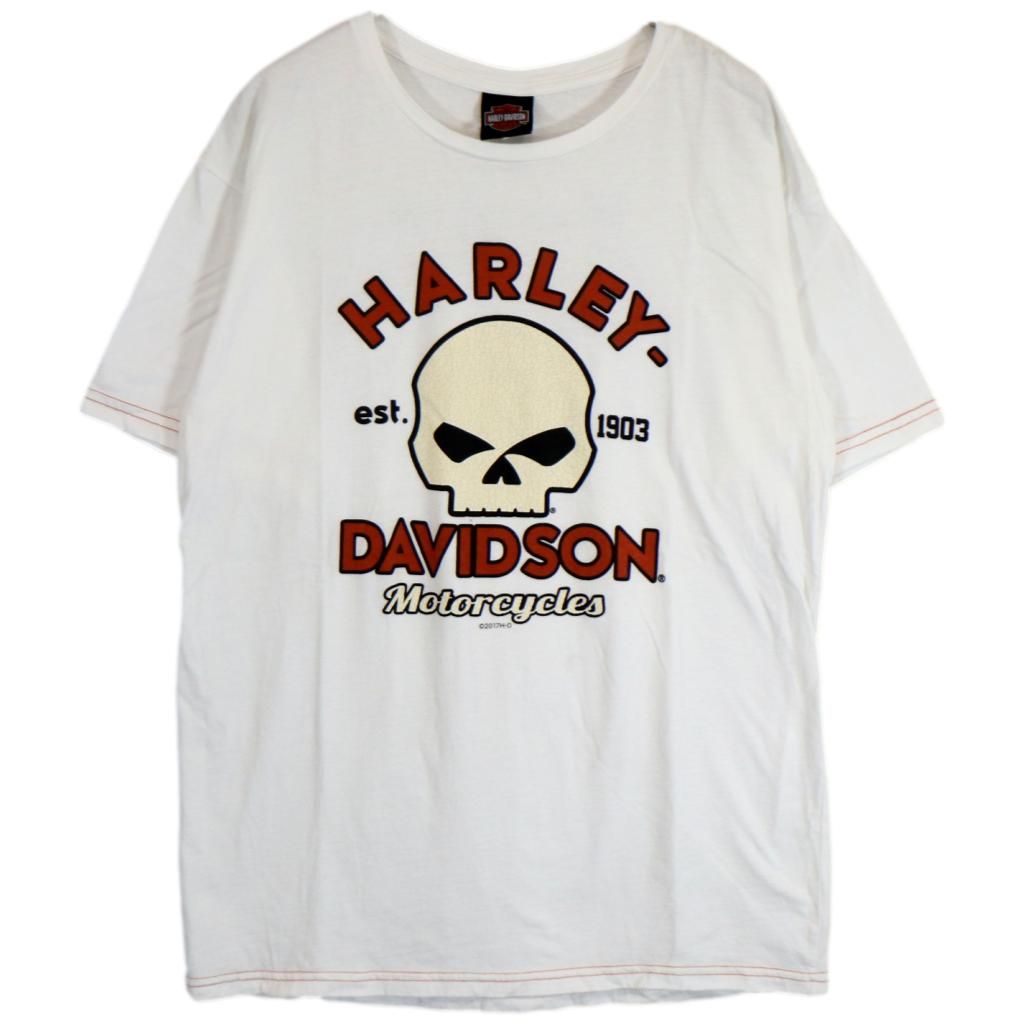 HARLEY DAVIDSON ハーレーダビッドソン 英文字 半袖Ｔシャツ ドクロ