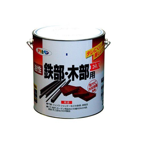 まとめ買い アサヒペン 油性鉄部 木部用EX 3L ライトグレー 3缶セット