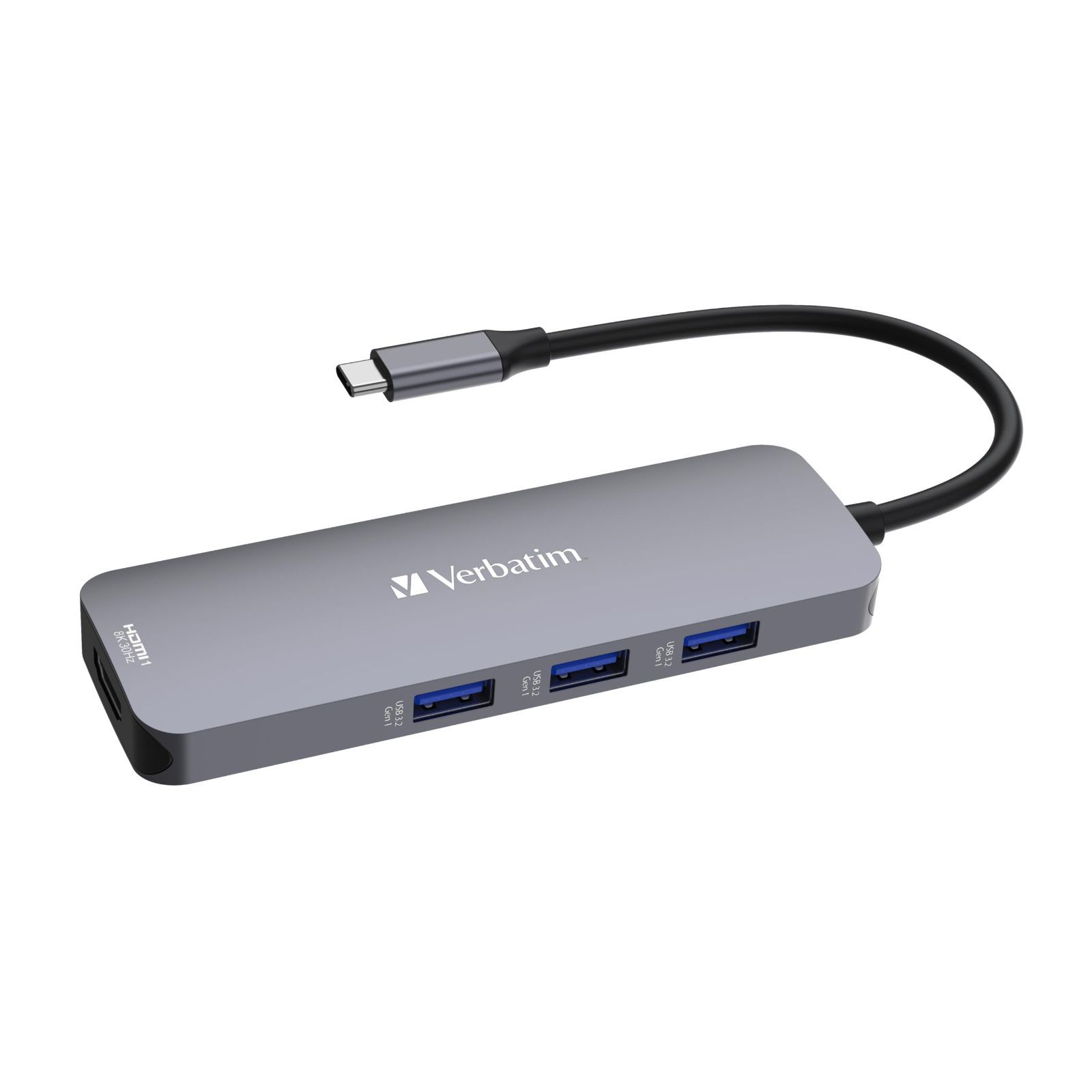 バーベイタム Verbatim PD急速充電対応 USB Type-Cハブ 8 in 1 最大85W USB Power Delivery 対応 USB-Cポート 4K出力対応 60Hz 5GbpsデータHDMI 8K 30Hz HDMI 4