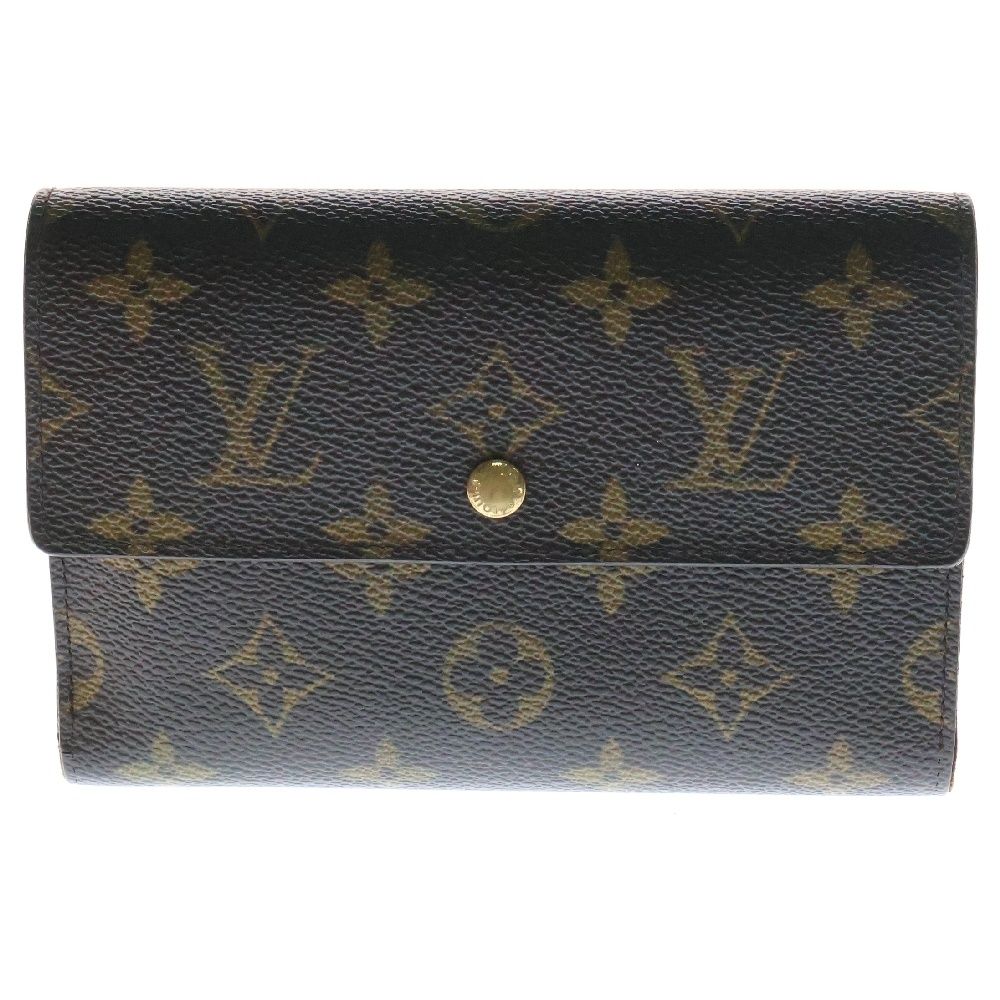 LOUIS VUITTON ルイヴィトン モノグラム ポルト トレゾール エテュイ パピエ 三つ折り財布 ブラウン PVCレザー M61202
