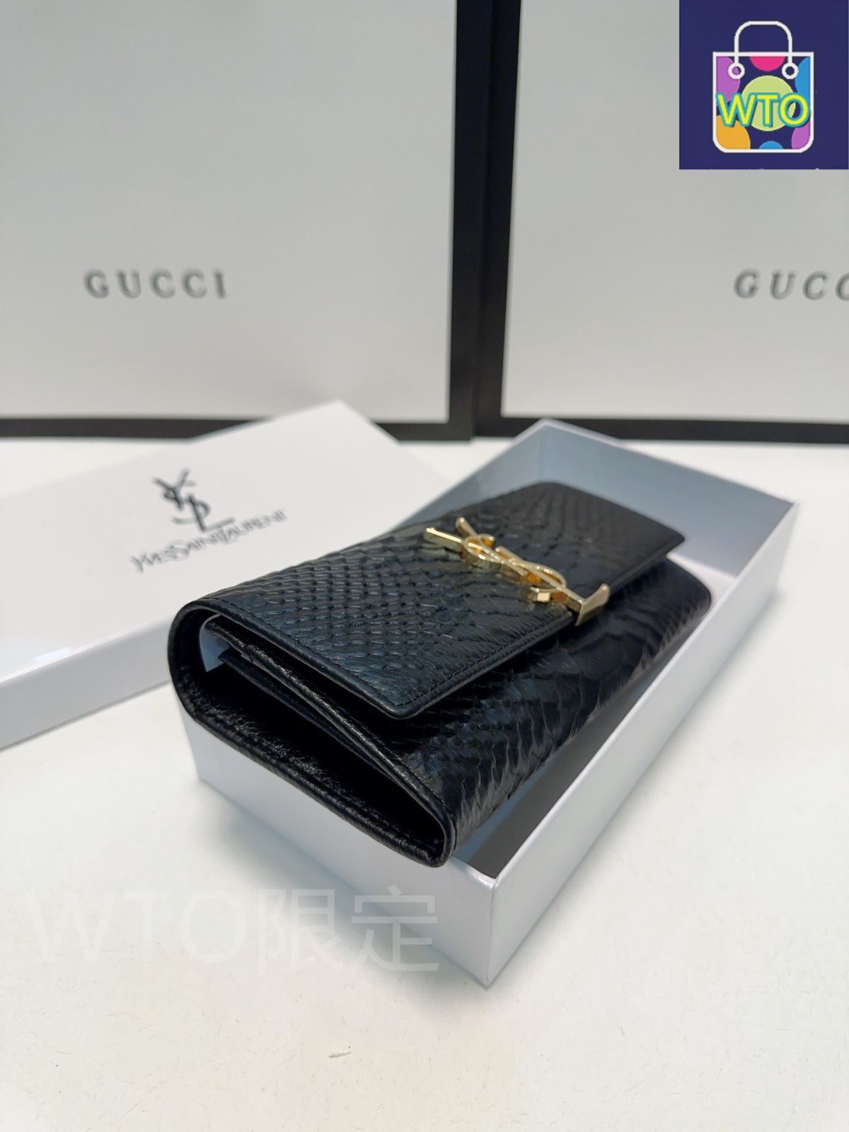 ありふれた 今日 Yves Saint Laurent イヴ サンローラン 最新ウォレットシリーズ クロコダイル柄小牛皮を採用し質感に優れる-WTO輸入2 代引OK!