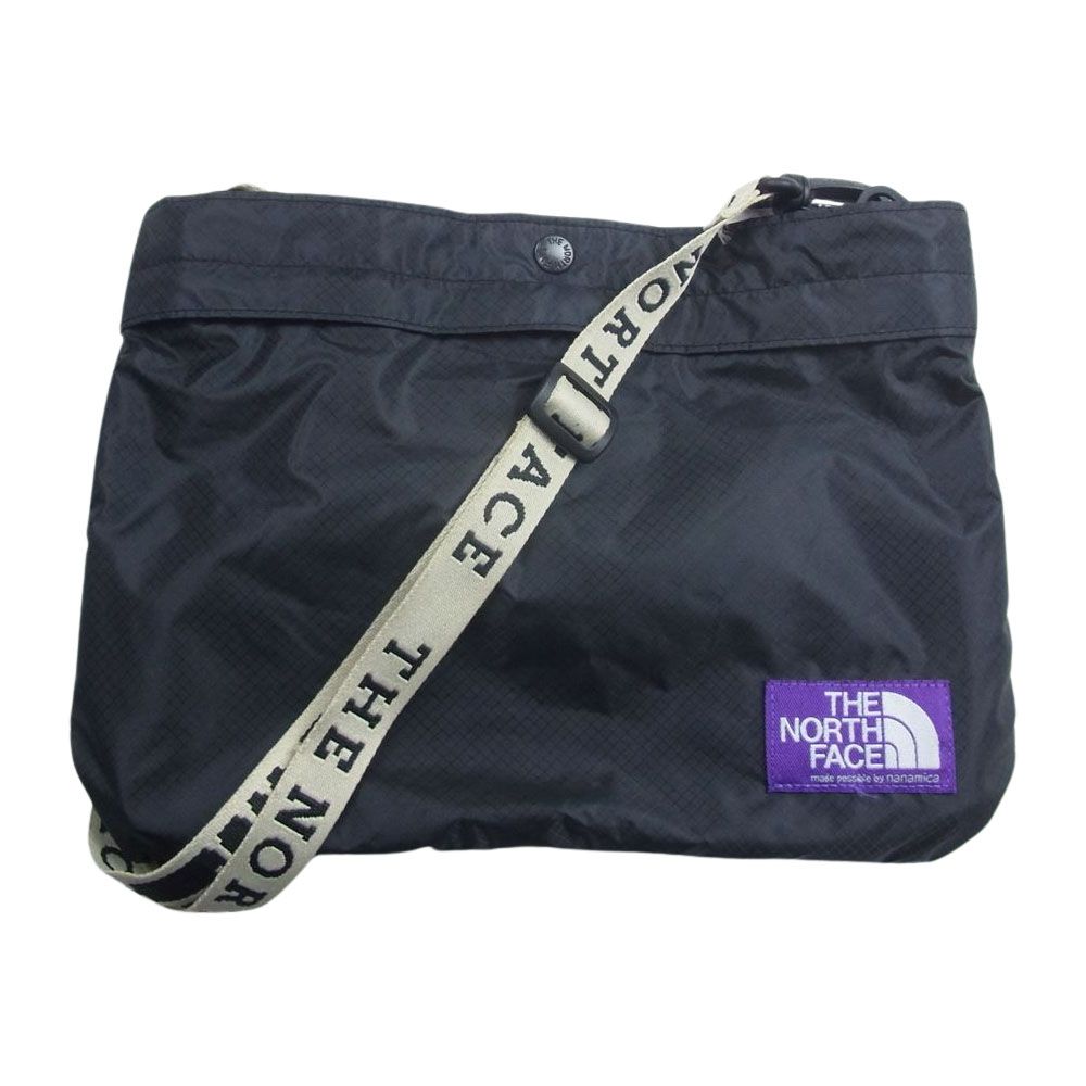 THE NORTH FACE ノースフェイス NN7917N PURPLE LABEL パープルレーベル Lightweight Logo tape  Shoulder Bag ライトウエイト ロゴテープ ショルダーバッグ サコッシュ ブラック系【中古】