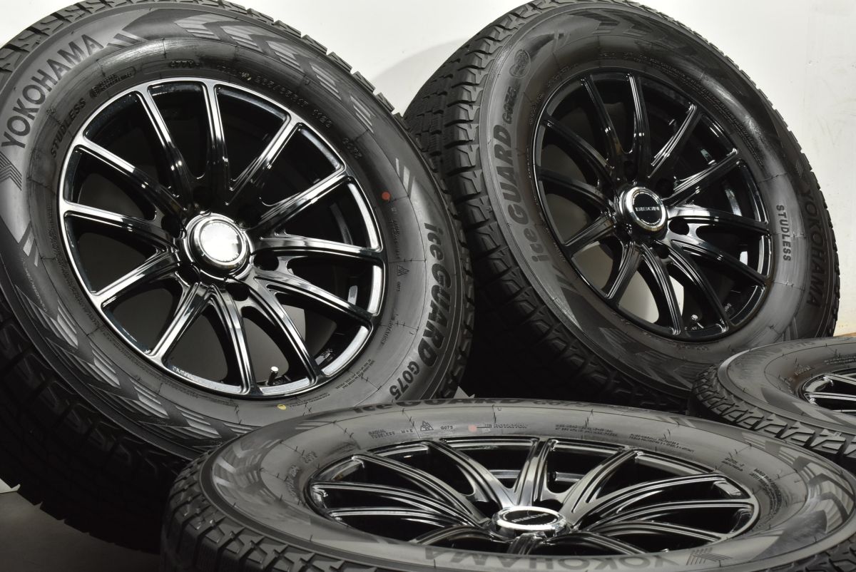 バリ溝 バイソン BN-01 17in 7.5J 28 PCD139.7 ヨコハマ アイスガード G075 265|65R17 プラド ハイラックス サーフ スタッドレス