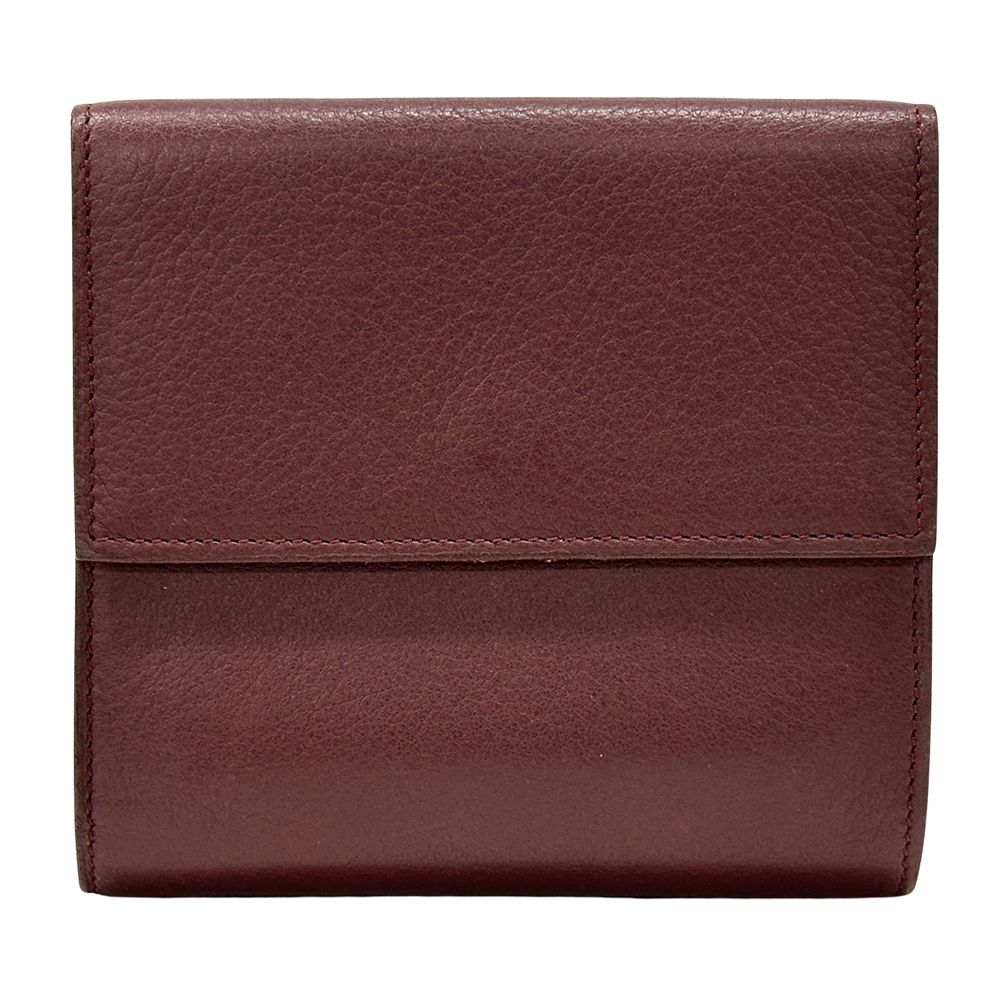 Cartier,財布,ボルドー,レザー,中古 カルティエ CARTIER 二つ折り財布