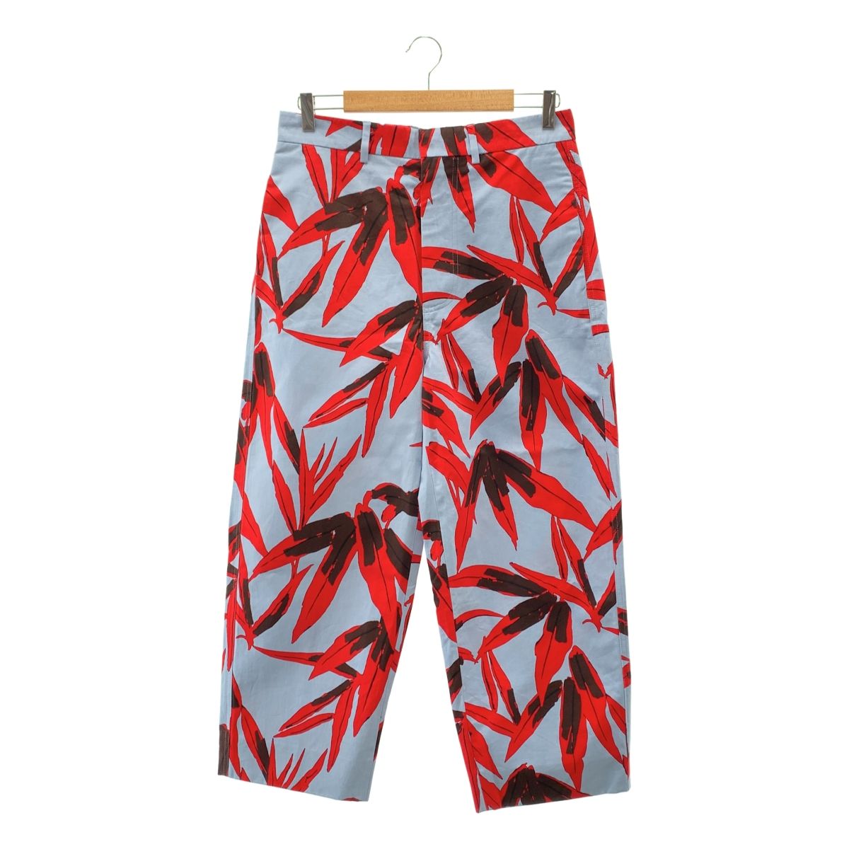 MARNI | マルニ | コットン プリント ワイドパンツ | 40 | ライトブルー|レッド | レディース
