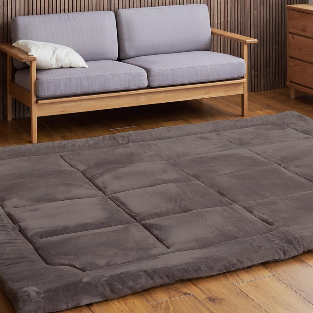 アイリスプラザ 超 厚ラグ カーペット ふわふわ 厚仕立て 高反発ウレタン 抗菌 防臭 防ダニ 防音 衝撃吸収 じゅうたん ホットカーペット可 床暖房可 暖かい モカブラウン