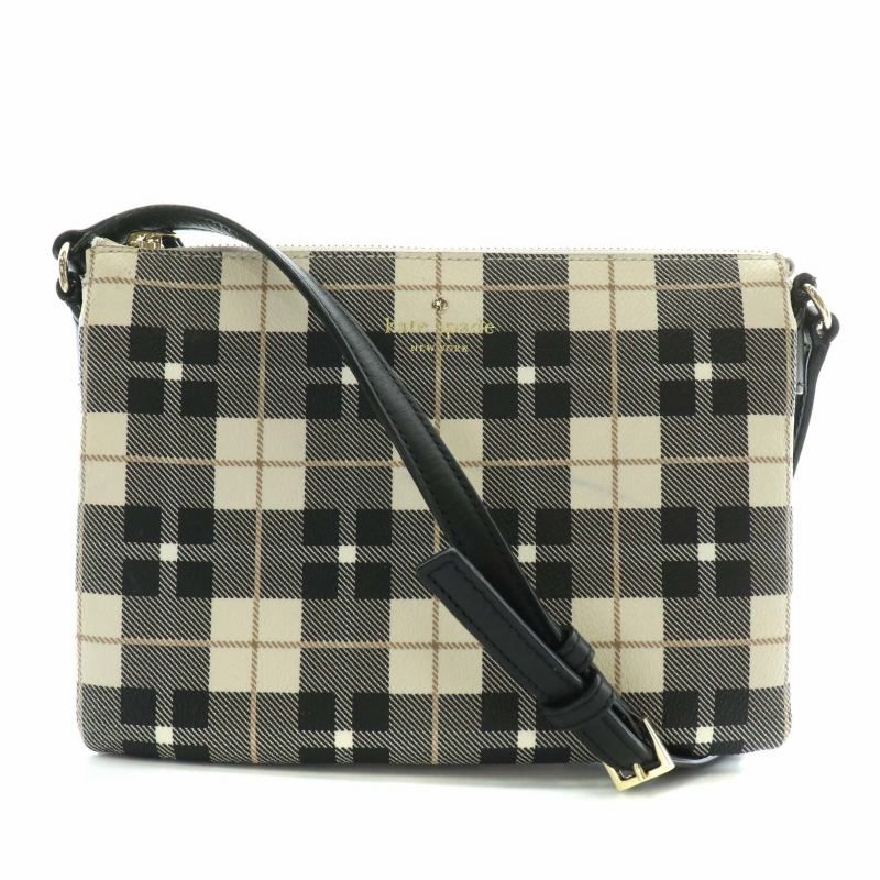 kate spade NEW YORK チェック柄 ショルダーバッグ ケイトスペード KATE SPADE ショルダーバック PVC チェック柄 総柄
