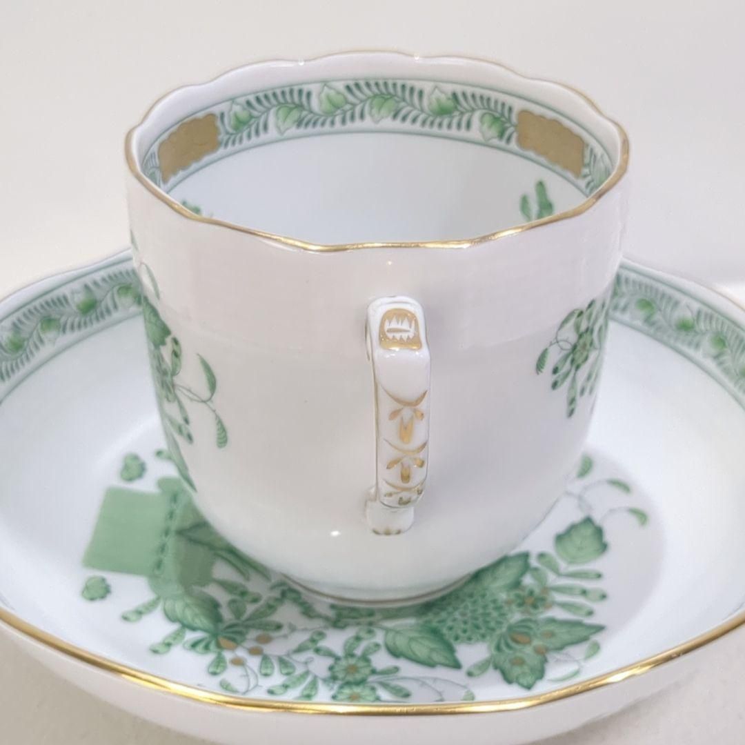 ヘレンド インドの華 アポニー グリーン ティーカップ ソーサー