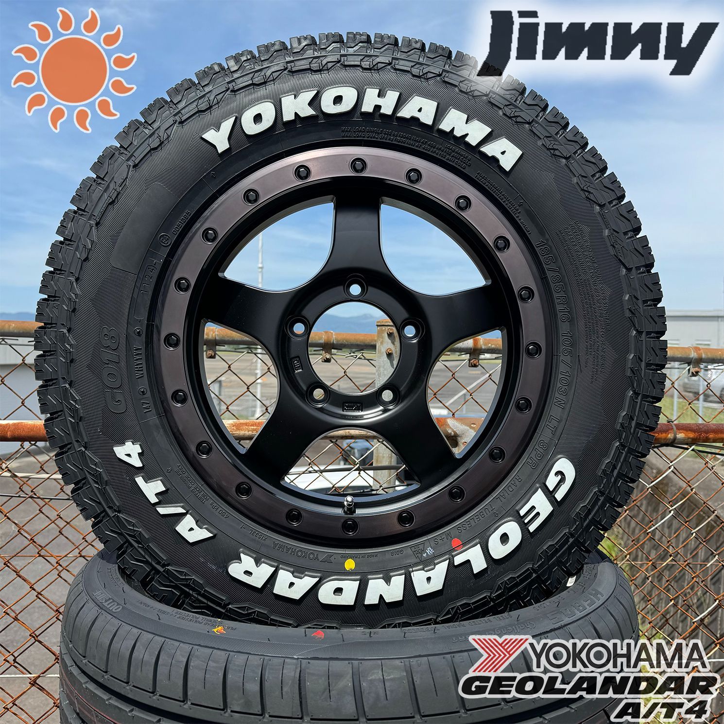 新型 ジムニー ホイール！ TSW デイトナブラック 16X5.5J+20 GEOLANDAR A/T G015 185/85R16 タイヤセット　JB64 JB23などに！