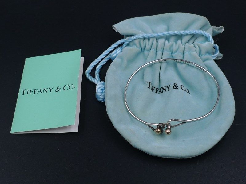 vintage シルバー925 バングル ティファニー風 SV925 ゴールド TIFFANY&Co. 極 美品 箱付き ティファニー ヴィンテージ
