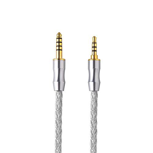 120CM 6N単結晶銅銀メッキ MDR-1A 1000XM3 1000XM4 1000XM5 対応アップグレードケーブル3.5mm 4極 バランス-4.4mm 5極 バランスビバボ MSR7 対応 交換用 リケーブル ヘッドフォン ケーブル 120CM