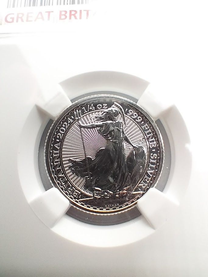 NGC MS69 2024 S50P 1/4オンス0.999 シルバー UNC 英国