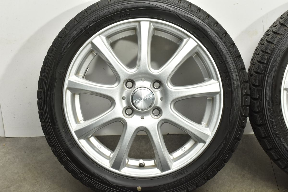程度良好 DUFACT 15in 4.5J 45 PCD100 ダンロップ ウィンターマックス WM01 165 55R15 N-WGN N-BOX ワゴンR アルト スペーシア タント FFCRYSTALESIA_COM