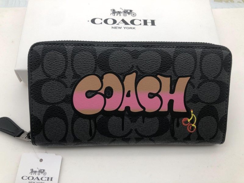 コーチ COACH 長財布 財布シグネチャー アコーディオンラウンドジップ