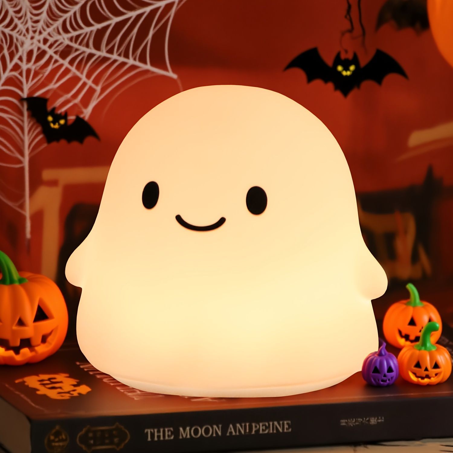 ナイトライト ベッドサイドランプ 卓上ライト オブジェ 置物 オバケ ゴースト ホワイト カラフル 2 間接照明 インテリア 寝室 授乳ライト テーブルライト テーブルランプ オシャレ ギフト プレゼント 誕生日 贈り物 ハロウィン装飾