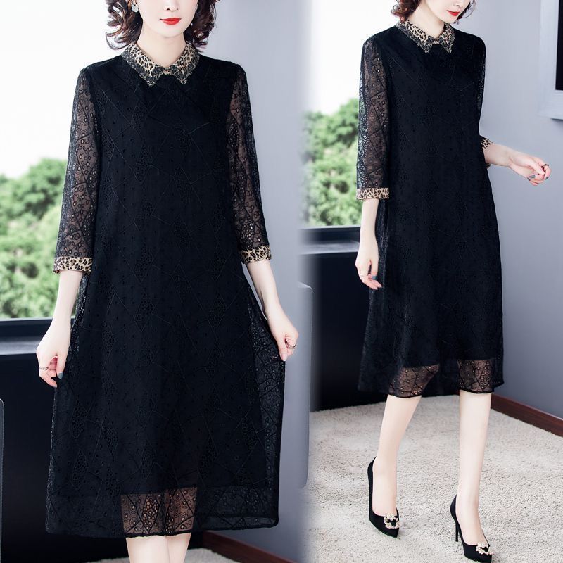 大きいサイズ レディース ブラックフォーマル ワンピース 喪服 礼服 春夏 秋冬 結婚式 LL 2L 3L 4L 5L 6L ロング 七分袖 レース