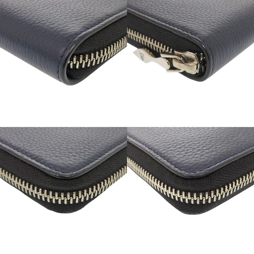 美品 クリスチャンルブタン フライングハート レザー ネイビー 長財布  