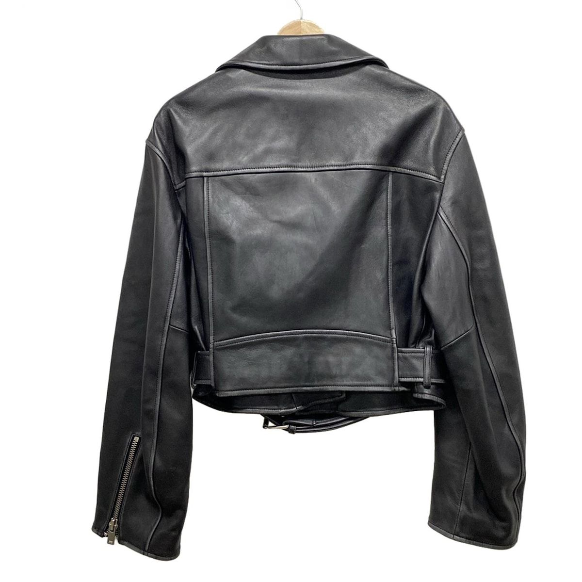 マックスマーラウィークエンド ライダースジャケット サイズJP 40 レディース - 黒 長袖 ラムレザー ユーズド加工 秋 冬