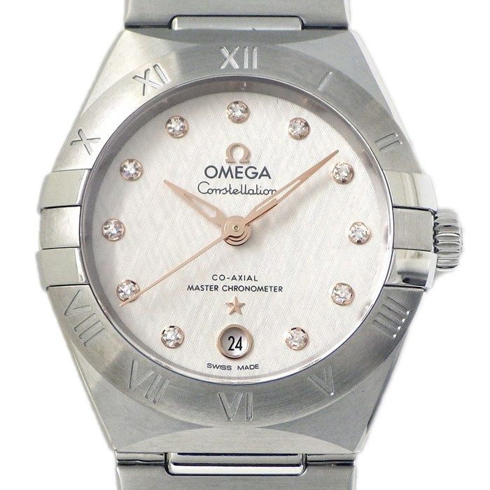 オメガ OMEGA 腕時計 コンステレーション マンハッタン 131.10.29.20.52.001 11ポイント ダイヤインデックス シルバー文字盤 デイト 裏スケ クロノメーター SS 自動巻き 箱 保付き