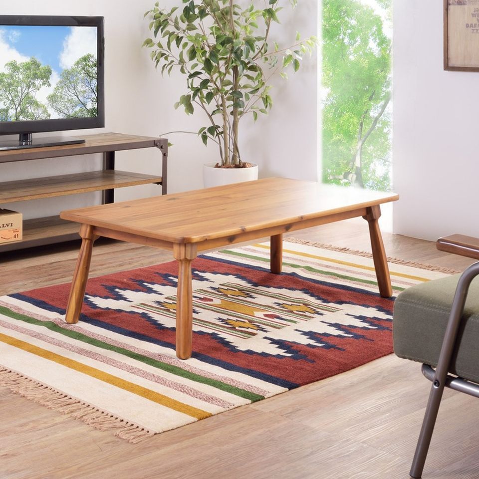 AAZ1043907 コタツテーブル ブラウン こたつ テーブル 幅105 コタツ 本体 コンパクト 炬燵 机 テーブル オールシーズン 一人使い おしゃれ シンプル 天然木 長方形 北欧風