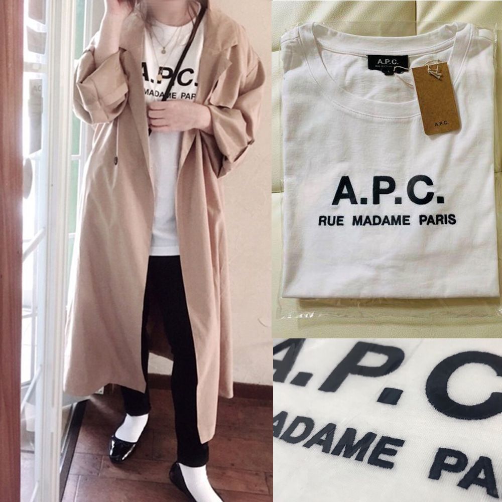 A.P.C. T-SHIRTS PETITE RUE MADAME ロゴＴシャツ