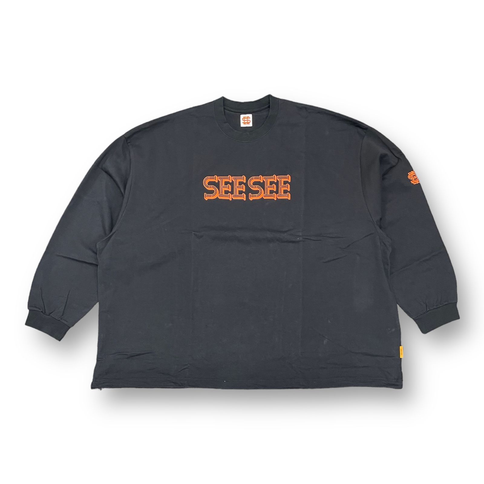 新品 SEESEE ドローコード プリント クルーネック カットソー