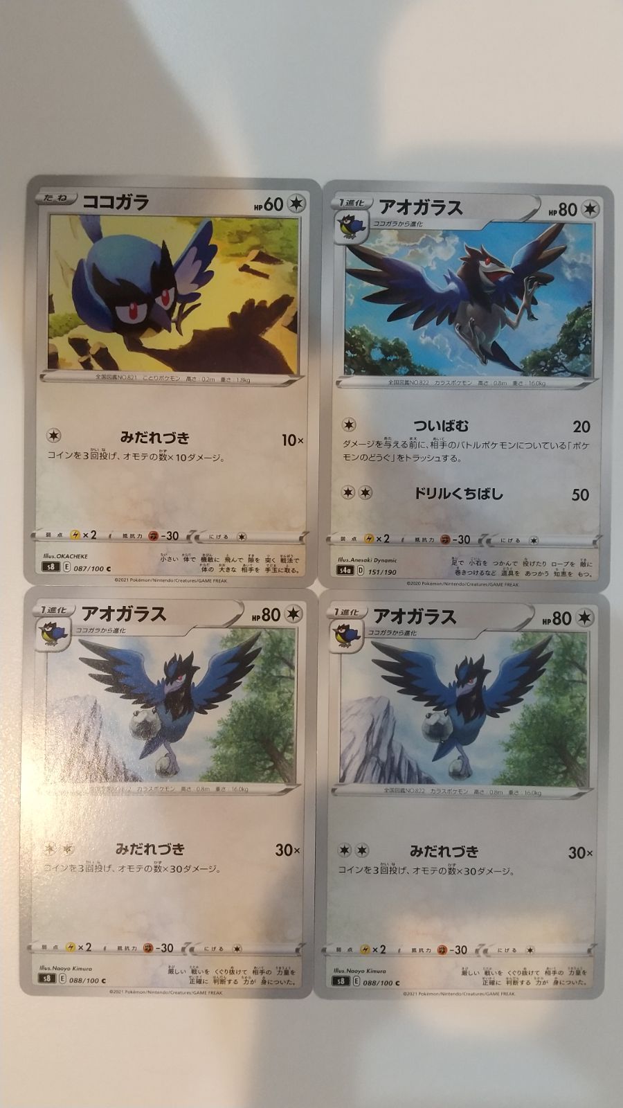 ポケモンキッズ　ココガラとアオガラス① ポケモンキッズ（ココガラ、アオガラス、アーマーガア）指人形No