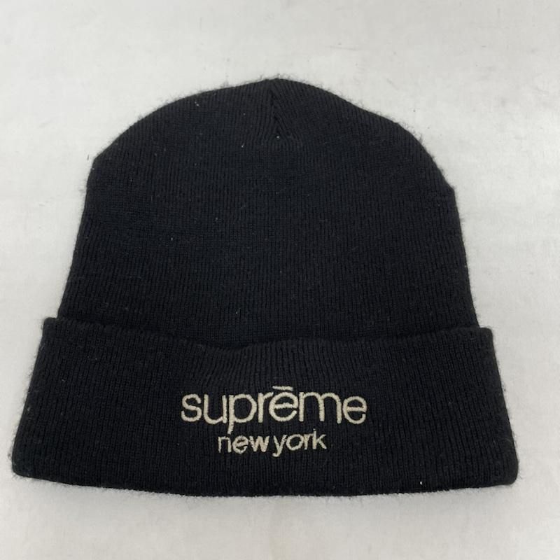 Supreme シュプリーム 23AW Classic Logo Chunky Ribbed Beanie クラシックロゴ チャンキーリブ ニット  ビーニー ニット帽 帽子 キャップ ブラック系【中古】