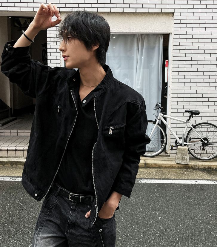 【COSYHARU】Vintage Curve Slit Denim Jacket COSYHARU公式]vintage curve slit denim jacket 関税・送料込み