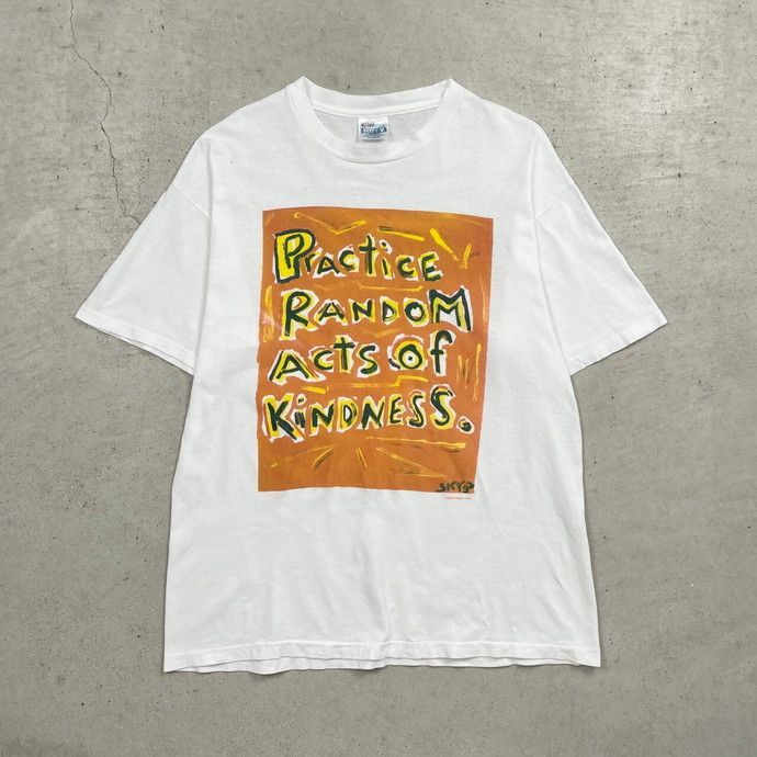 90年代　USA製　DONT PANIC メッセージTシャツ 90s DON'T PANIC ジョーク メッセージ プリント Tシャツ メンズ