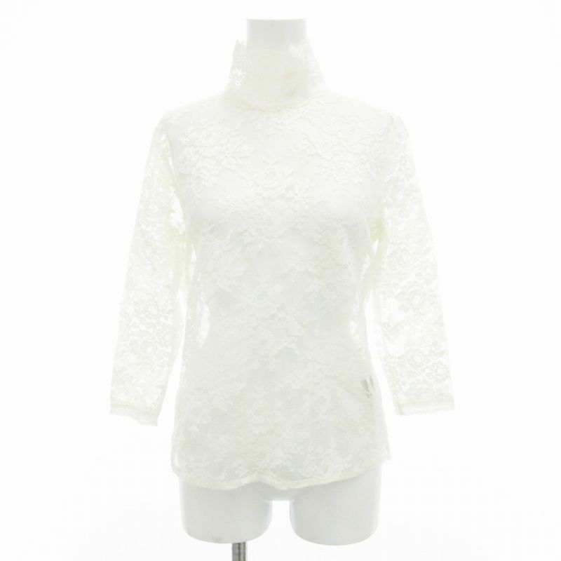 ルルロジェッタ leur logette ブラウス プルオーバー 長袖 レース 白