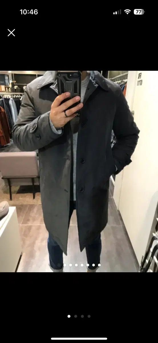 メンズ チャコール|ネイビー ガーメントダイング ダウンコート