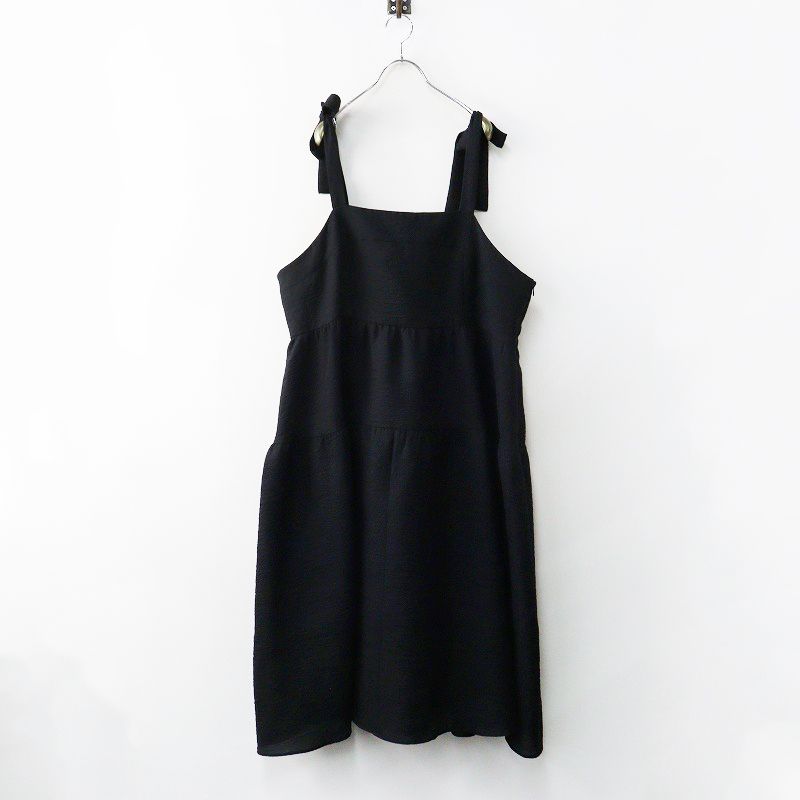 大きいサイズ 2025SS ローズティアラ Rose Tiara ビスチェ風ワンピース 46｜ブラック トップス ノースリーブ ジャンスカ 2400014639513